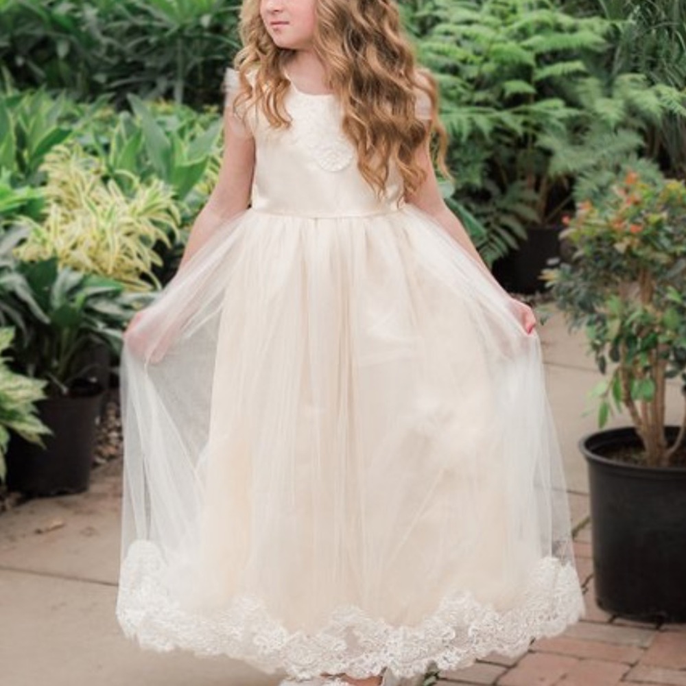 Pink short sleeve toddler gown